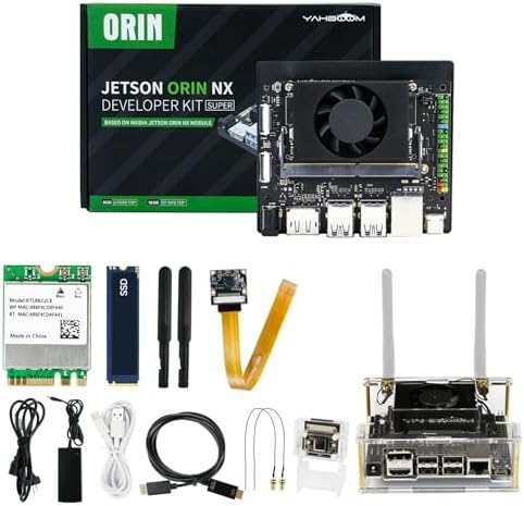 Yahboom Jetson Orin NX 16GB RAM AI 157TOPS Development Kit IMX219 CSI Camera 256GB SSD for ROS2 Programming Support Super Update (Orin NX 16GB Came Adv Kit)