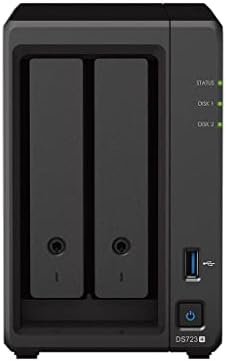Synology DS723+ 2-Bay Diskstation NAS (AMD Ryzen™ 4 Threads R1600 Dual-Core 2GB Ram 2xRJ-45 1GbE LAN Port), 8TB Bundle with 2 x 4TB WD Red Plus NAS HDDs