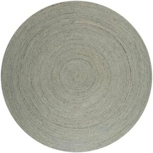Round Handmade Area Rug | 100% Natural Jute | Kid/Pet Friendly | Easy to Care | Stylish Braided Texture for Home Decor, Living & Dining Room (3x3 feet)
