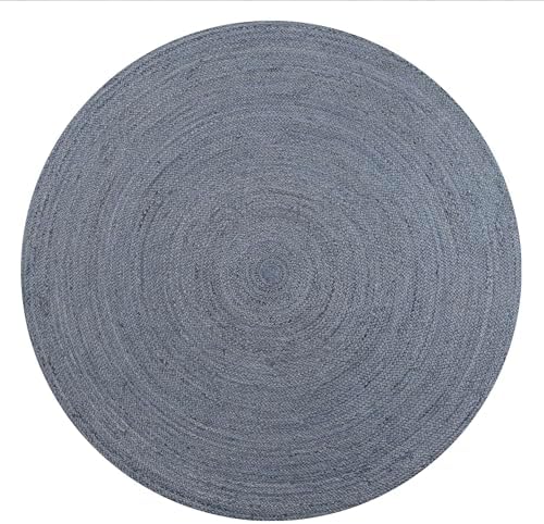 Round Handmade Area Rug | 100% Natural Jute | Kid/Pet Friendly | Easy to Care | Stylish Braided Texture for Home Decor, Living & Dining Room (4x4 feet)