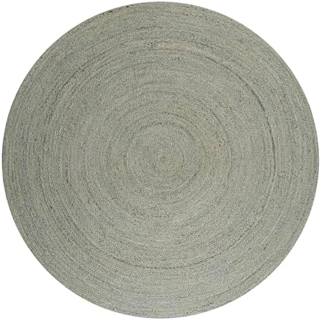 Round Handmade Area Rug | 100% Natural Jute | Kid/Pet Friendly | Easy to Care | Stylish Braided Texture for Home Decor, Living & Dining Room (4x4 feet)