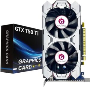 GTX 750Ti 4GB Graphics Card GDDR5 128bit Direct X12 640SP Gaming Video Card, PCI Express 3.0x16 Interface, HDMI, DVI-D, VGA, Dual Fan, Low Power GPU for Working Gaming