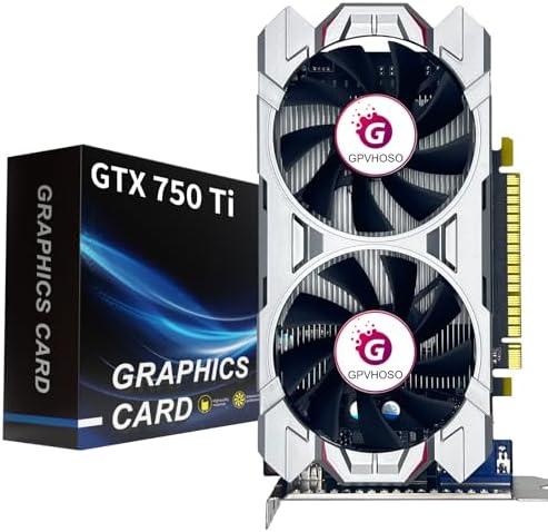 GTX 750Ti 4GB Graphics Card GDDR5 128bit Direct X12 640SP Gaming Video Card, PCI Express 3.0x16 Interface, HDMI, DVI-D, VGA, Dual Fan, Low Power GPU for Working Gaming