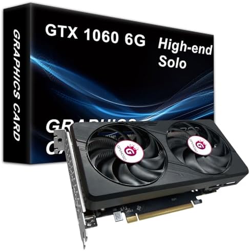 GTX 1060 6GB Computer Graphics Card, GDDR5 192bit 8K HDR VR Ready, 1060 Video Cards for Gaming PC, Tarjeta Gráfica Support Direct X12 PCIe3.0 * 16, Dual Cooling Fans, HDMI + 2*DP