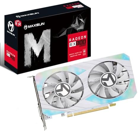 maxsun AMD Radeon RX 580 8GB 2048SP GDDR5 Computer Video Graphics Card GPU for PC Gaming 256-Bit DirectX 12 DVI, HDMI, DisplayPort Multi Monitors Extend (White)