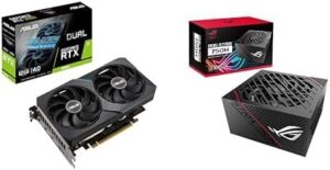ASUS Dual NVIDIA GeForce RTX 3060 V2 OC Edition 12GB GDDR6 Gaming Graphics Card ROG Strix 750 Fully Modular 80 Plus Gold 750W ATX PSU Bundle
