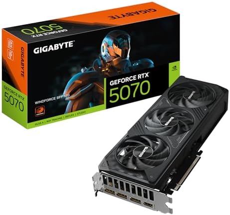 Gigabyte GeForce RTX 5070 WINDFORCE SFF 12G Graphics Card - 12GB GDDR7, 192bit, PCI-E 5.0, 2512MHz Core Clock, 3 x DP 2.1b, 1 x HDMI 2.1b, DLSS 4, GV-N5070WF3-12GD