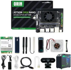 Yahboom Jetson Orin Nano 4GB Super kit 34TOP, with Jetson Case, RGB Cooling, USB Microphone Camera, Electronic Kit Intelligence ROS2 Ubuntu22.04(Orin Nano 4GB SUB Mini PC Kit)