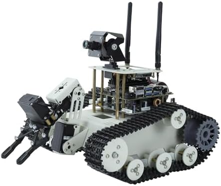 Yahboom DIY Programmable Project ROS Starter Tank Chassis Robot with AI Camera for Jetson Nano B01 Recognition Tracking OpenCV MediaPipe (Transbot-SE Without Nano)
