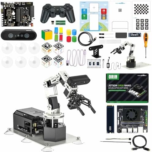 Yahboom Jetson Orin Nano Super 8GB 6DOF Robotic Arm 3D Space Scanning, Depth Camera Visual Recognition AI Vision Provide ROS, Python Programming Data