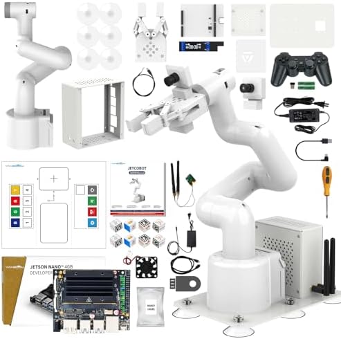 Yahboom Jetson Nano 4GB Collaborative Robot Arm Programmable ROS OpenCV for Mechanical Engineers, 7Dof with Adaptive Gripper