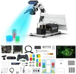 Yahboom 6DOF Programming Robotic Arm Kit 3D Adaptive Gripping, 3D Automatic Recognition for Mechanical Engineers Python (Standard-Nano 4GB)