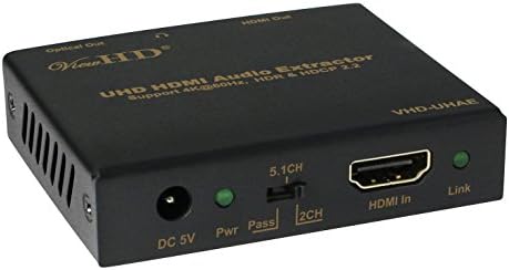 U9 ViewHD Newest Ultra HD 4K HDMI Audio Extractor 4K@60Hz, HDR, Dolby Vision | 3.5mm Headphone Stereo Output | Toslink Optical Audio DD+ Output | HDCP 2.2 | HDMI 2.0 | 18Gpbs | | Model: VHD-UHAE