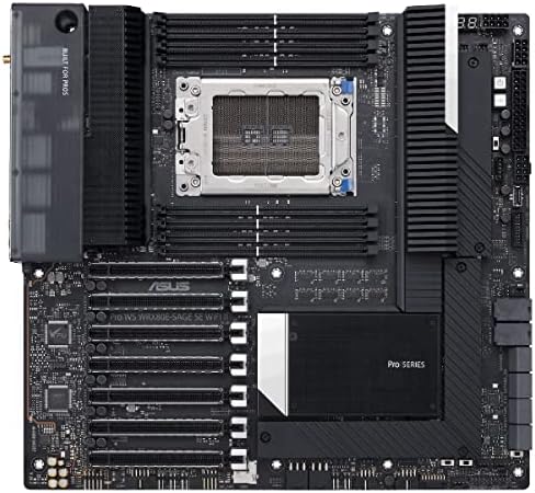 ASUS PRO WS WRX80E-SAGE SE WiFi II AMD WRX80 sWRX8 DDR4 4400 3X M2 USB3.2 WiFi 6E + BT 2 x 10Gbit LAN EATX 7 x PCIe 5.0 x16 Slot, 2048GB RAM Support, ASMB9-iKVM Remote Management
