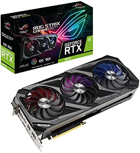 ASUS ROG STRIX NVIDIA GeForce RTX 3070 Gaming Graphics Card (PCIe 4.0, 8GB GDDR6, HDMI 2.1, DisplayPort 1.4a, Axial-Tech Fan Design, 2.9-Slot, Super Alloy Power II, GPU Tweak II) (Renewed)
