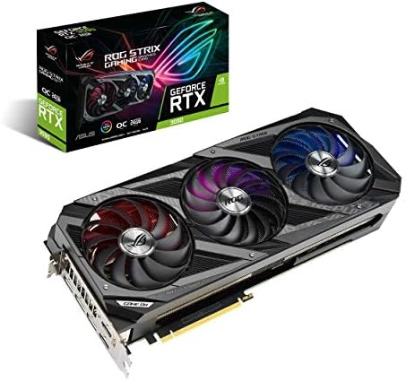 ASUS ROG Strix GeForce RTX 3090 OC Edition 24GB GDDR6X Gaming Graphics Card with Axial-tech Fans & Central Static Pressure Fan ROG-STRIX-RTX3090-O24G-GAMING (Renewed)