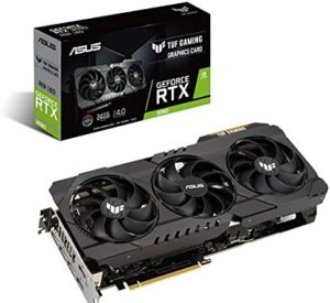 ASUS TUF Gaming NVIDIA GeForce RTX 3090 OC Edition Graphics Card- PCIe 4.0, 24GB GDDR6X, HDMI 2.1, DisplayPort 1.4a, Dual Ball Fan Bearings (Renewed)