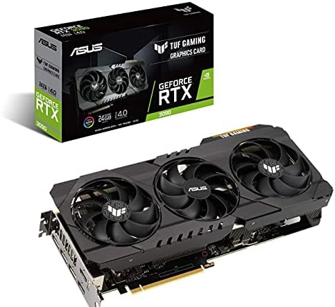 ASUS TUF Gaming NVIDIA GeForce RTX 3090 OC Edition Graphics Card- PCIe 4.0, 24GB GDDR6X, HDMI 2.1, DisplayPort 1.4a, Dual Ball Fan Bearings (Renewed)