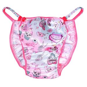 Ania's Poison Sissy MEN's Satin Panties HALLOWEEN Baby Pink amd Blue Wicked String Bikini Shiny Underwear M-2X (XXL)