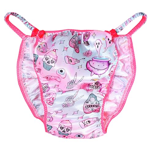 Ania's Poison Sissy MEN's Satin Panties HALLOWEEN Baby Pink amd Blue Wicked String Bikini Shiny Underwear M-2X (XXL)