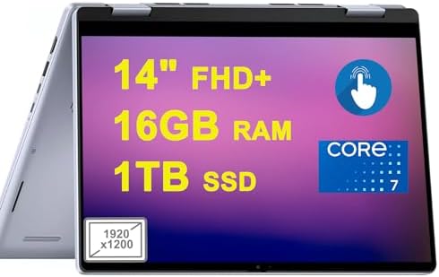 DELL Inspiron 14 7440 2-in-1 Laptop 14" FHD+ Anti-Glare Touchscreen Intel 10-core Core 7 150U Processor 16GB RAM 1TB SSD Backlit FHD Camera ExpressCharge MaxxAudio Pro Win11 Blue