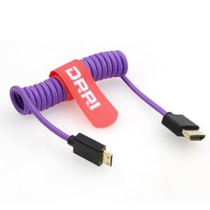 DRRI High-Speed 8K@60Hz 4K@120Hz Mini HDMI to Full HDMI 2.1 Braided Cable for Sony F55 A7S3 A74 Nikon Z5 Z6 II Z7 BMPCC4k to Atomos Ninja Monitor