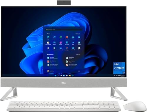 Dell Inspiron 7000 All-in-One 2024 AIO Desktop 27” FHD Touchscreen | Intel i7-1355U 10-Core NVIDIA GeForce MX550 | 64GB DDR4 2TB SSD | Bluetooth 5.2 | Windows 11 Home | Pearl White