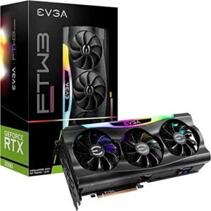 EVGA GeForce RTX 3090 FTW3 Ultra Gaming, 24GB GDDR6X, 10496 CUDA Cores, 1800MHz Boost Clock, 3x Fans, ARGB LED, Metal Backplate, PCIe 4, HDMI, DisplayPort, Desktop Compatible