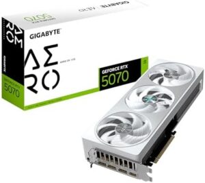 GIGABYTE GeForce RTX 5070 AERO OC 12G Graphics Card, 12GB 192-bit GDDR7, PCIe 5.0, WINDFORCE Cooling System, GV-N5070AERO OC-12GD Video Card