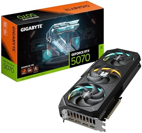 GIGABYTE GeForce RTX 5070 Gaming OC 12G Graphics Card - 12GB GDDR7, 192 Bits, PCI-E 5.0, 2625 MHz Core Clock, 3 x DP 2.1a, 1 x HDMI 2.1b, NVIDIA DLSS 4, GV-N5070GAMING OC-12GD