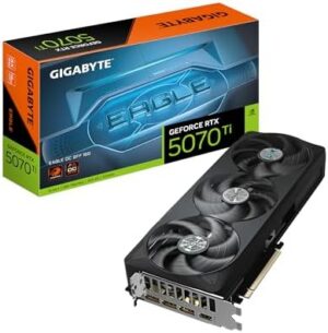GIGABYTE GeForce RTX 5070 Ti Eagle OC SFF 16G Graphics Card, 16GB 256-bit GDDR7, PCIe 5.0, WINDFORCE Cooling System, GV-N507TEAGLE OC-16GD Video Card