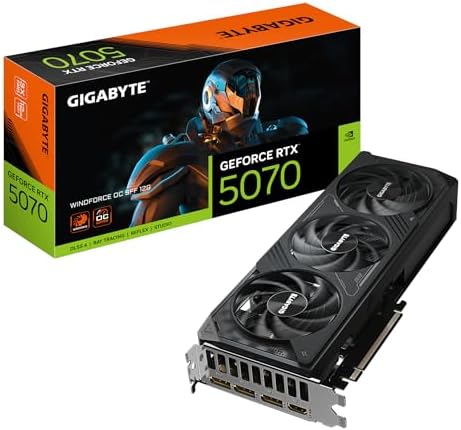 GIGABYTE GeForce RTX 5070 WINDFORCE OC SFF 12G Graphics Card - 16 GB GDDR7, 256 Bits, PCI-E 5.0, 2542 MHz Core Clock, 3 x DP 2.1a, 1 x HDMI 2.1b, NVIDIA DLSS 4, GV-N5070WF3OC-12GD