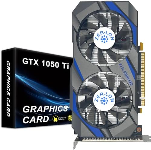 GeForce GTX 1050 Ti Gaming Graphics Card, 4GB GDDR5 128bit 1291MHz DP HDMI DVI-Output GPU, PCI Express 3.0 Support Up to 4K Video Card for Office and PC Gaming