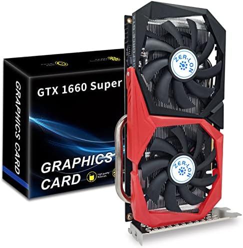 GeForce GTX 1660 Super 6GB Graphics Cards, GDRR6 192Bit PCIE 3.0X16 Computer Gaming Gpu, Dual Freeze Fans Video Card with HDMI/DP/DVI Ports Support 4K and 8K HD