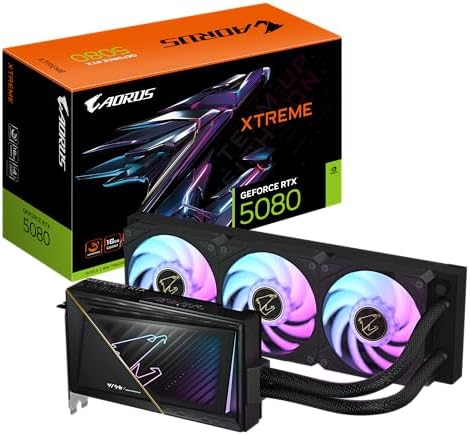 Gigabyte Aorus GeForce RTX 5080 Xtreme Waterforce 16G Graphics Card - 16GB GDDR7, 256 Bit, PCI-E 5.0, 2805MHz Core Clock, 3 x DP 2.1a, 1 x HDMI 2.1b, NVIDIA DLSS 4, GV-N5080AORUSX W-16GD