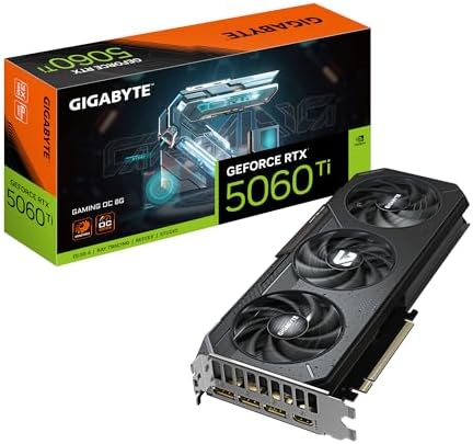 Gigabyte GeForce RTX 5060 Ti Gaming OC 8G Graphics Card - 8GB GDDR7, 128bit, PCI-E 5.0, 2647MHz Core Clock, 3 x DisplayPort, 1 x HDMI, GV-N506TGAMING OC-8GD