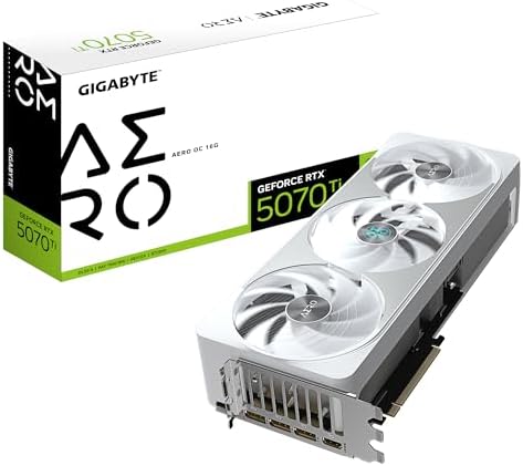 Gigabyte GeForce RTX 5070 Ti AERO OC 16G Graphics Card - 16GB GDDR7, 256bit, PCI-E 5.0, 2588 MHz Core Clock, 3 x DP 2.1a, 1 x HDMI 2.1b, NVIDIA DLSS 4, GV-N507TAERO OC-16GD