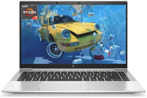 HP EliteBook 845 G8 Laptop, 14'' FHD (1920 x 1080), AMD Ryzen 7 Pro 5850U, 16GB RAM, 512GB SSD, Backlit Keyboard, Webcam, Windows 10 Pro, Silver (Renewed)