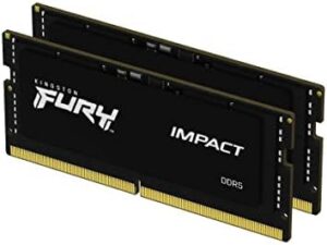 Kingston FURY Impact 64GB (2x32GB) 5600MT/s DDR5 CL40 Laptop Memory Kit of 2 | Lower Power Comsumption | Intel XMP 3.0 | Plug N Play | KF556S40IBK2-64