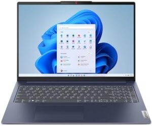 Lenovo IdeaPad Slim 5 Laptop, 2024, 16" 1920 x 1200 Touch, AMD Ryzen 5 8645HS 6-Core, 16GB LPDDR5, 512GB SSD, Windows 11 Home, Backlit Keyboard, Wi-Fi 6, Bluetooth 5.1, 1080p FHD Camera, Abyss Blue