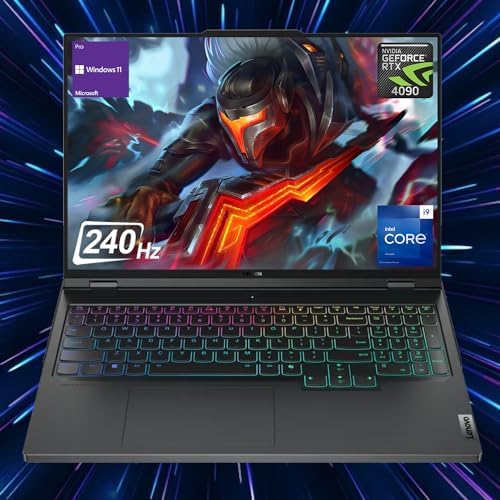 Lenovo Legion Pro High-Performance i9 Gaming Laptop, 16" WQXGA 240Hz, Intel Core i9-14900HX, NVIDIA GeForce RTX 4090, 64GB DDR5 RAM, 2TB SSD, HDMI, RGB Backlit KB, Webcam, Wi-Fi 6, Win 11 Pro