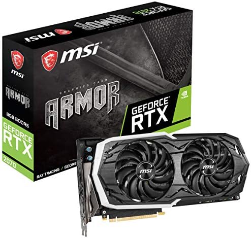 MSI GAMING GeForce RTX 2070 8GB GDRR6 256-bit HDMI/DP/USB Ray Tracing Turing Architecture HDCP Graphics Card (RTX 2070 ARMOR 8G)