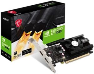 MSI Gaming GeForce GT 1030 4GB DDR4 64-bit HDCP Support DirectX 12 DP/HDMI Single Fan OC Graphics Card (GT 1030 4GD4 LP OC)