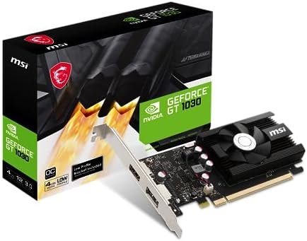 MSI Gaming GeForce GT 1030 4GB DDR4 64-bit HDCP Support DirectX 12 DP/HDMI Single Fan OC Graphics Card (GT 1030 4GD4 LP OC)