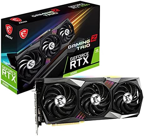 MSI Gaming GeForce RTX 3080 Gaming Z Trio 10G LHR 10GB GDRR6X 320-Bit HDMI/DP Nvlink Torx Fan 4 RGB Ampere Architecture Computer Gaming Graphics Card, NVIDIA GPU Video Cards for Gaming PC (Renewed)
