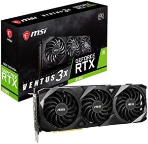 MSI Gaming GeForce RTX 3080 LHR 10GB GDRR6X 320-Bit HDMI/DP Nvlink Torx Fan 3 Ampere Architecture OC Graphics Card (RTX 3080 Ventus 3X 10G OC LHR) (Renewed)