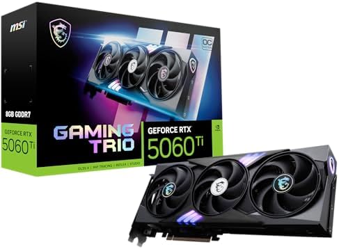 MSI Gaming RTX 5060 Ti 8G Gaming Trio OC Graphics Card (8GB GDDR7,TBA-bit, Extreme Performance: TBA MHz, DisplayPort x3 2.1a, HDMI 2.1b, NVIDIA Blackwell Architecture)
