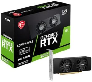 MSI GeForce RTX 3050 LP 6G OC Gaming Graphics Card - 6GB GDDR6, 1492 MHz, PCI Express Gen 4, 96-bit, 1x DP (v1.4a), 2X HDMI 2.1 (Supports 4K)