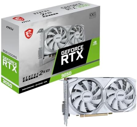 MSI GeForce RTX 3050 Ventus 2X XS White 8G OC (8GB GDDR6/PCI Express 4.0/1807MHz/14000MHz)