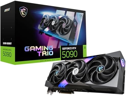 MSI GeForce RTX 5090 32G Gaming Trio OC 32GB GDDR7 (28Gbps/512-bit), PCIe 5, Boost: 2482MHz, HDMI 2.1b, DisplayPort 2.1b